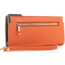 Hardware Accent Saffiano Zip-around Wristlet Wallet
