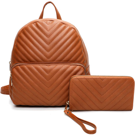 Chevron Quilted 2-in-1 Backpack Set
