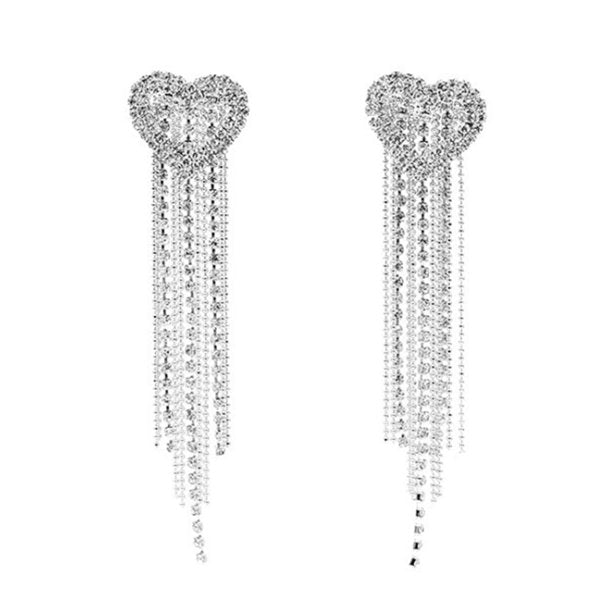 Peytra Heart Fringe Earrings