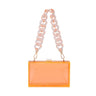 Linked Chain Strap Transparent Acrylic Clutch