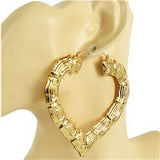 Hammered Heart Hoop Earring