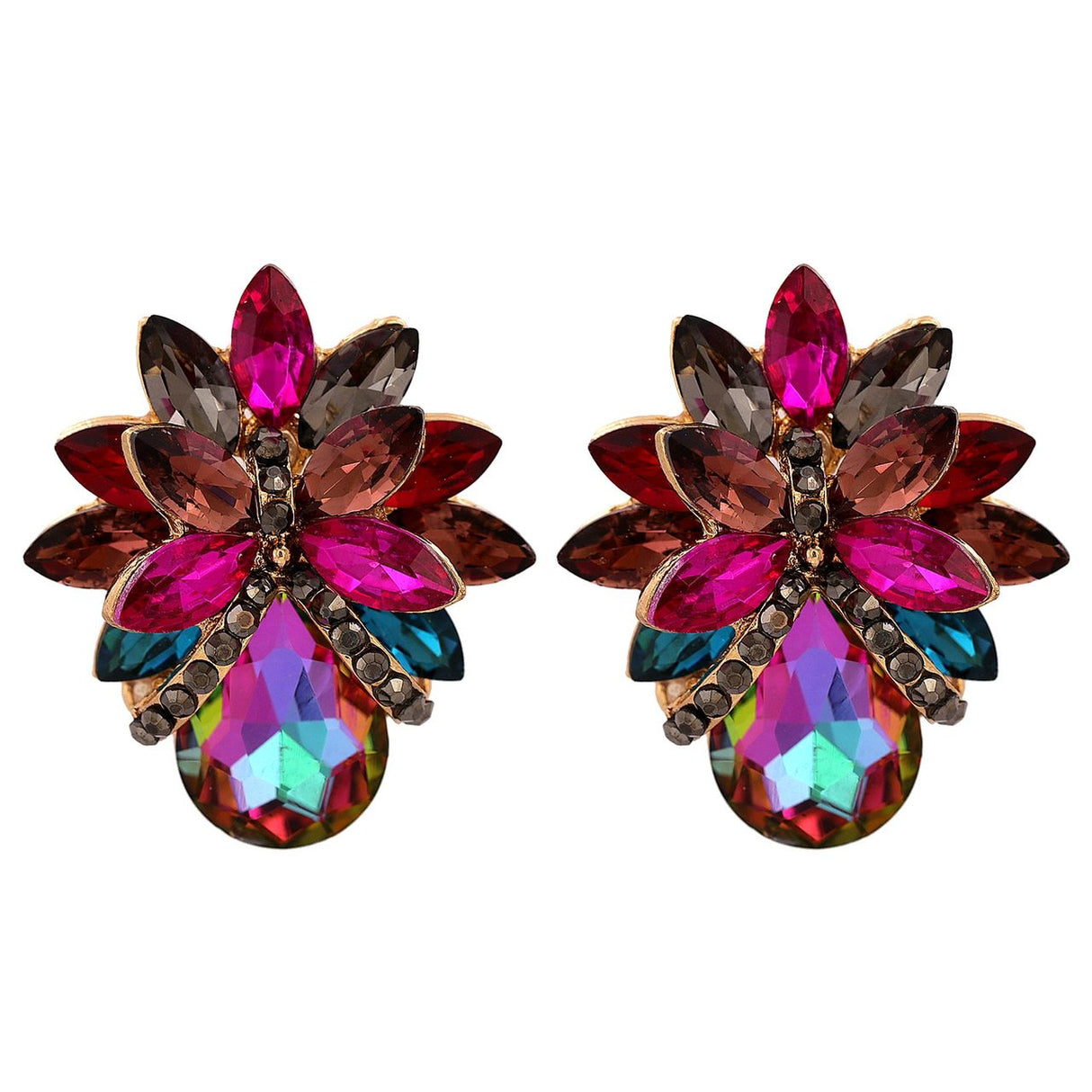 Diamond Lily Gem Earrings