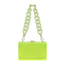 Linked Chain Strap Transparent Acrylic Clutch