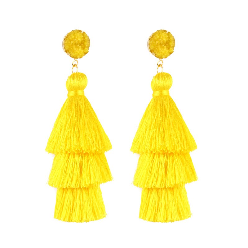 Stone Tassel Earrings