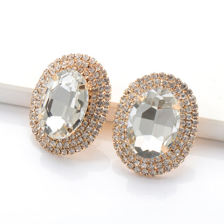 Saturn Ring Rhinestone Earrings