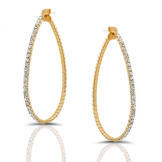 Oval 80MM Rhinestone Hoops