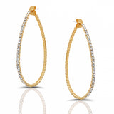 Oval 80MM Rhinestone Hoops