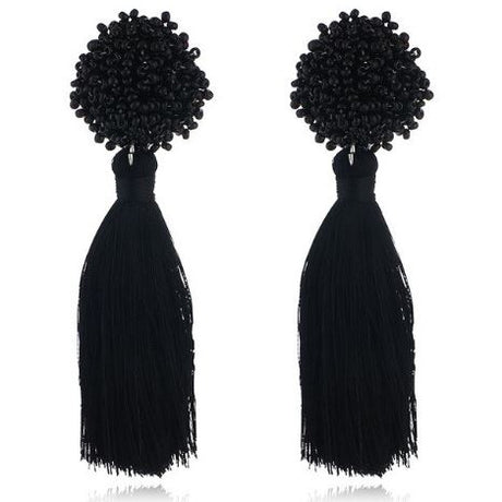 Sasha Beaded Tassel Earrings