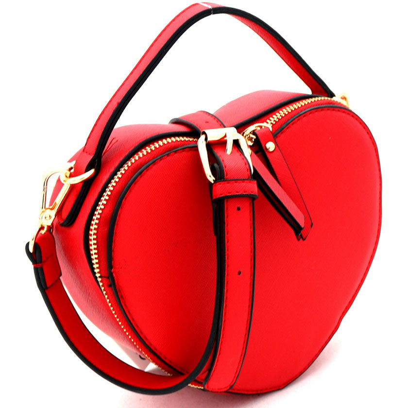 Heart Saffiano Crossbody Bag